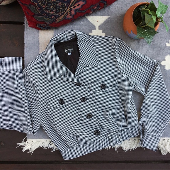 Vintage Tops - 3/$30 Vintage Cropped Gingham Button Up Top
